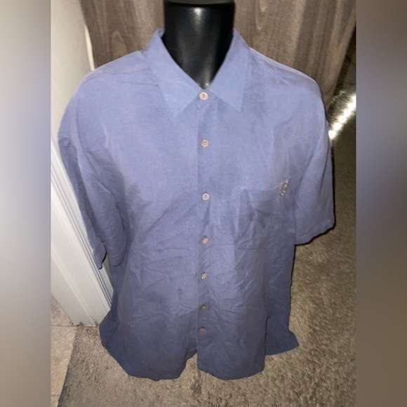 Other - Men’s used size XL bamboo cat button front purple shirt  Hawaiian style